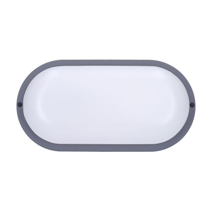 LED-ulkoseinävalaisin LED/20W/230V 4000K IP54 harmaa soikea