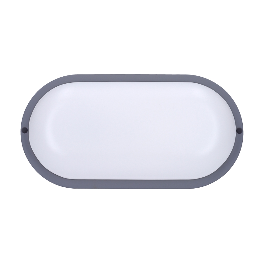 LED-ulkoseinävalaisin LED/20W/230V 4000K IP54 harmaa soikea