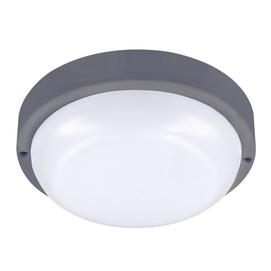 LED-ulkoseinävalaisin LED/20W/230V 4000K IP54 harmaa pyöreä