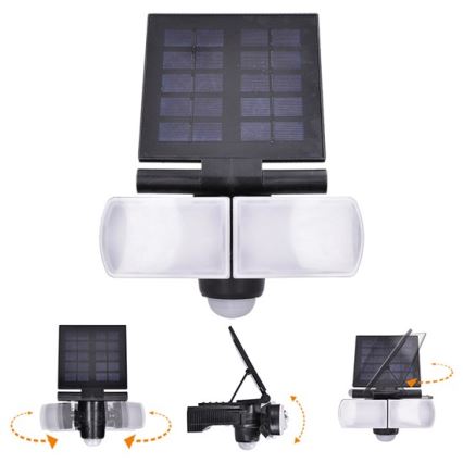 LED-aurinkokenno tulvavalo anturilla 2000mAh LED / 8W / 3,7V IP44