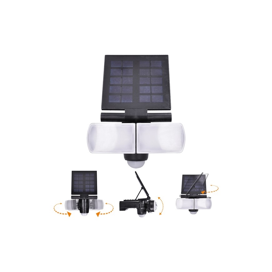 LED-aurinkokenno tulvavalo anturilla 2000mAh LED / 8W / 3,7V IP44