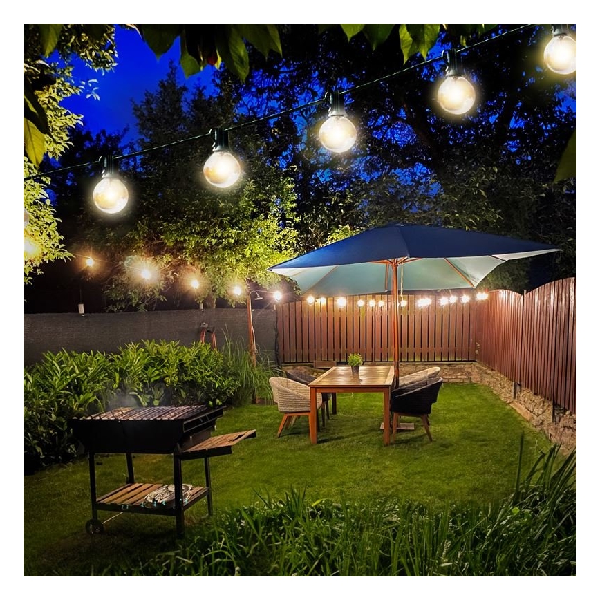 LED Koristeketju ulkokäyttöön GARLAND 25xE12 20m IP44 lämmin valkoinen