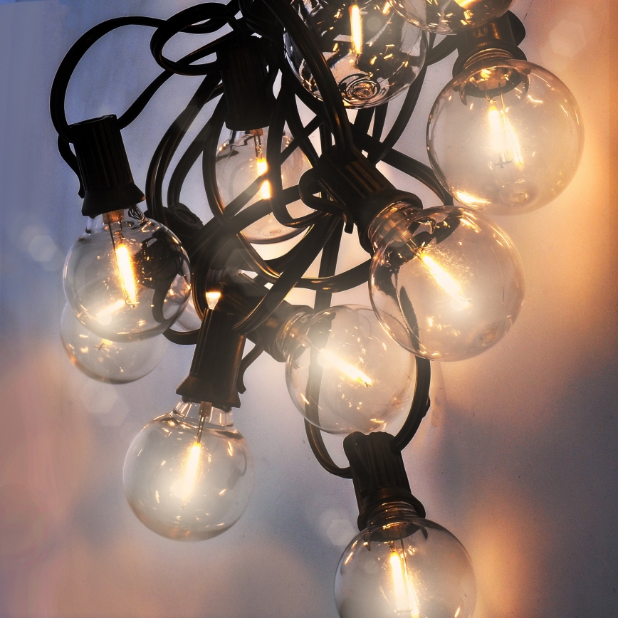 LED Koristeketju ulkokäyttöön GARLAND 25xE12 20m IP44 lämmin valkoinen