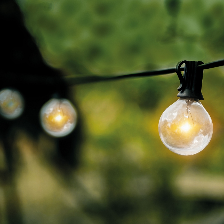 LED Koristeketju ulkokäyttöön GARLAND 25xE12 20m IP44 lämmin valkoinen