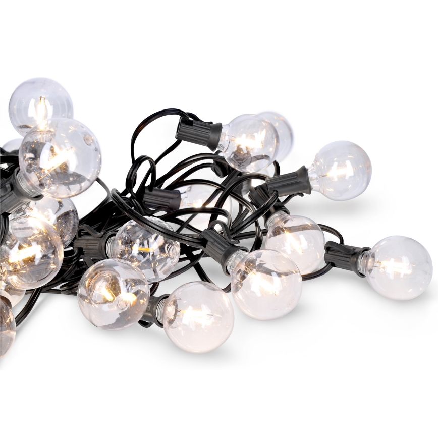 LED Koristeketju ulkokäyttöön GARLAND 25xE12 20m IP44 lämmin valkoinen