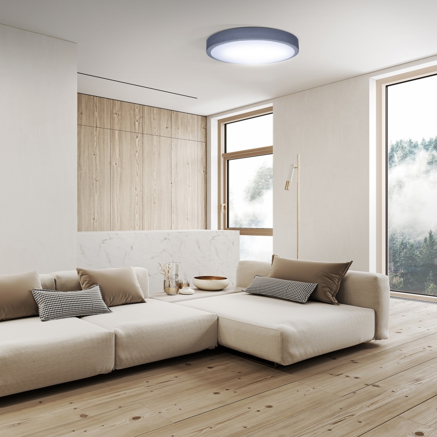 Himmennettävä LED-kattovalaisin GREY LED/60W/230V 3000-6500K harmaa halkaisija 49 cm + kauko-ohjaus