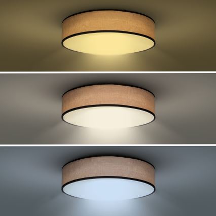 Himmennettävä LED-kattovalaisin BROWNIE LED/60W/230V 3000-6500K ruskea halkaisija 50 cm + kauko-ohjaus