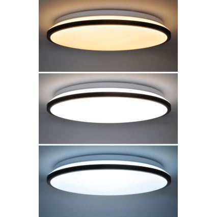 Himmennettävä LED-kattovalaisin JAMIL LED/48W/230V 3000-6500K musta + kauko-ohjaus