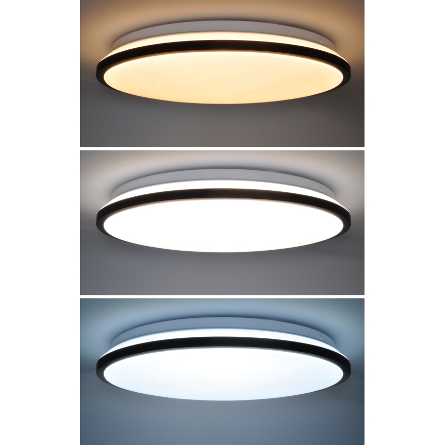 Himmennettävä LED-kattovalaisin JAMIL LED/48W/230V 3000-6500K musta + kauko-ohjaus