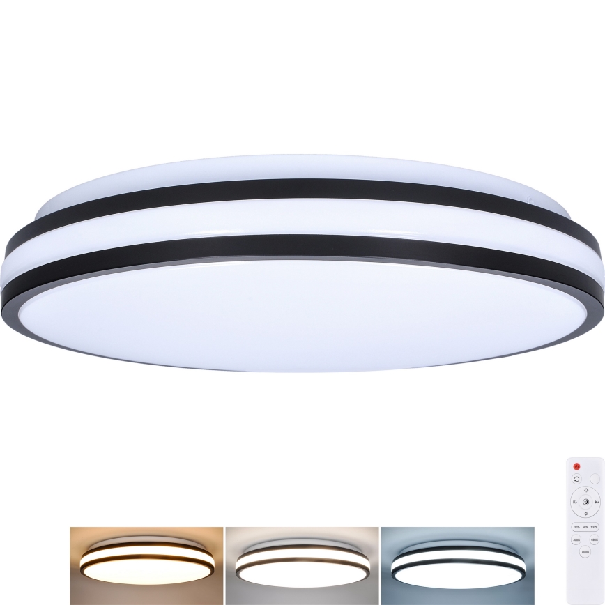 Himmennettävä LED-kattovalaisin LASKOS LED/48W/230V 3000-6500K musta + kauko-ohjaus
