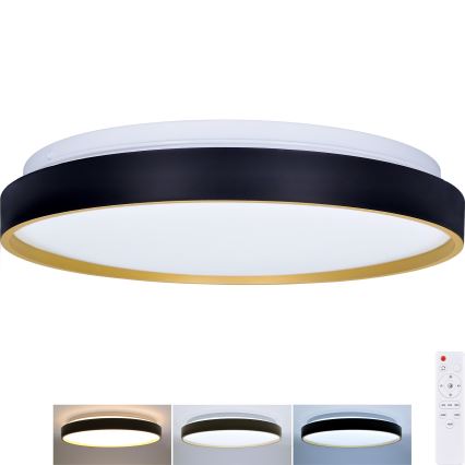 Himmennettävä LED-kattovalaisin CALA LED/48W/230V 3000-6500K musta/kulta + kauko-ohjaus