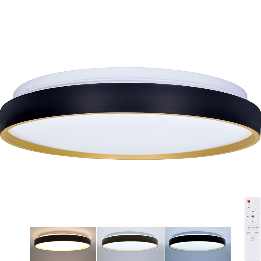 Himmennettävä LED-kattovalaisin CALA LED/48W/230V 3000-6500K musta/kulta + kauko-ohjaus