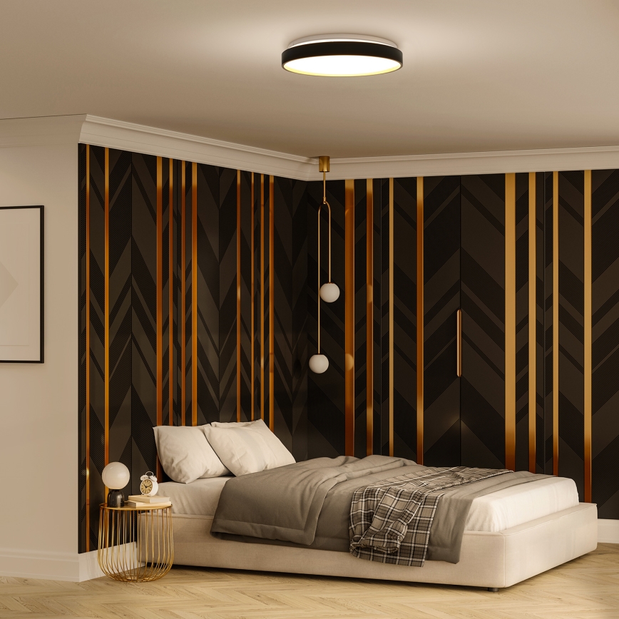 Himmennettävä LED-kattovalaisin CALA LED/48W/230V 3000-6500K musta/kulta + kauko-ohjaus