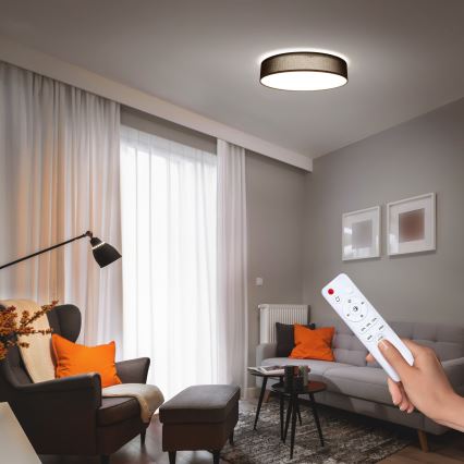 Himmennettävä LED-kattovalaisin PENLEY LED/48W/230V 3000-6500K halkaisija 40 cm musta + kauko-ohjaus
