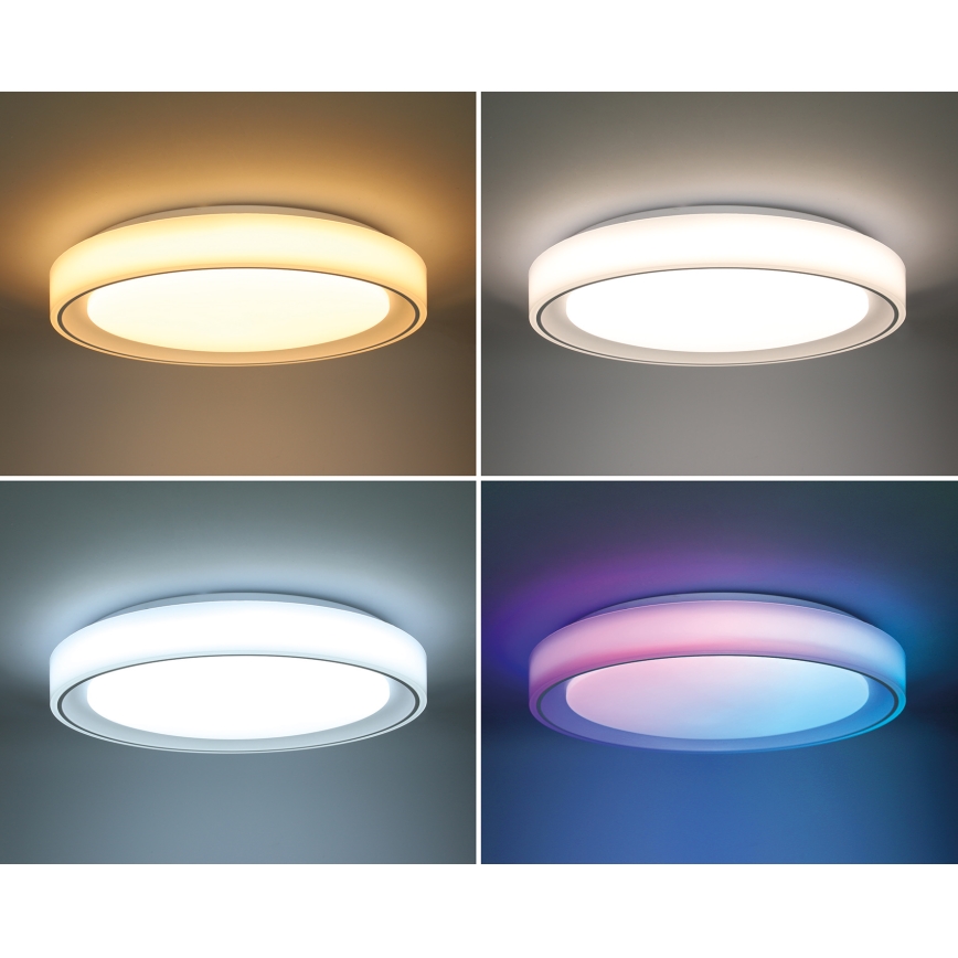 Himmennettävä LED-RGB-kattovalaisin FLOCO LED/30W/230V 3000-6500K + RGB/6W halkaisija 40cm + kauko-ohjaus