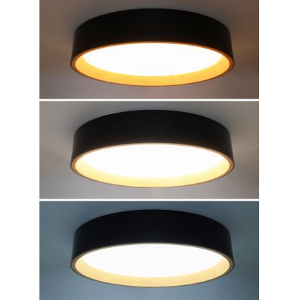 Himmennettävä LED-kattovalaisin LARIOS LED/48W/230V 3000-6500K halkaisija 39 cm musta + kauko-ohjaus