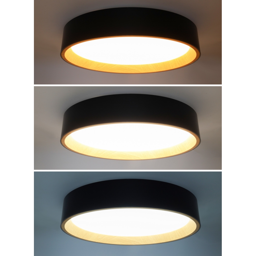 Himmennettävä LED-kattovalaisin LARIOS LED/48W/230V 3000-6500K halkaisija 39 cm musta + kauko-ohjaus