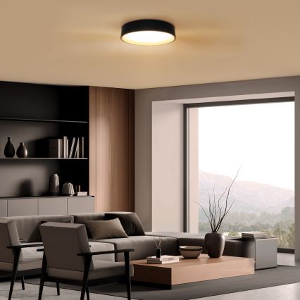 Himmennettävä LED-kattovalaisin LARIOS LED/48W/230V 3000-6500K halkaisija 39 cm musta + kauko-ohjaus