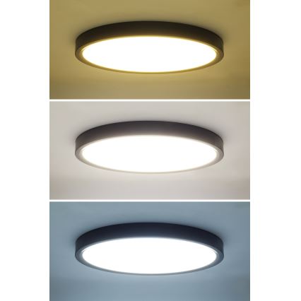 Himmennettävä LED-kattovalaisin ESTELA LED/36W/230V halkaisija 30 cm musta + kauko-ohjaus