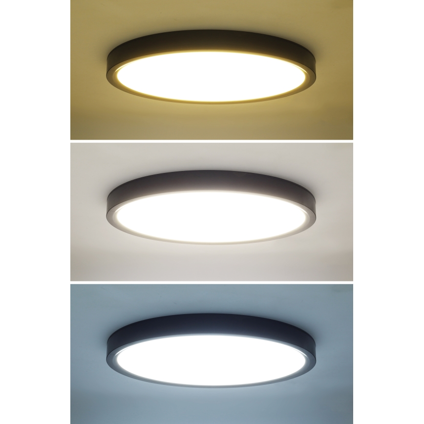 Himmennettävä LED-kattovalaisin ESTELA LED/36W/230V halkaisija 30 cm musta + kauko-ohjaus