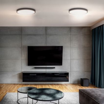 Himmennettävä LED-kattovalaisin ESTELA LED/36W/230V halkaisija 30 cm musta + kauko-ohjaus