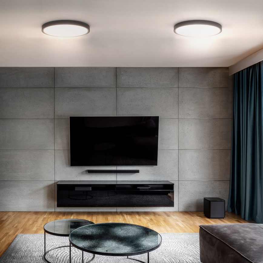 Himmennettävä LED-kattovalaisin ESTELA LED/36W/230V halkaisija 30 cm musta + kauko-ohjaus