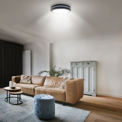 LED Himmennettävä ulko katto kevyt LED/18W/22W/26W/230V 3000/4000/6500K IP65 musta