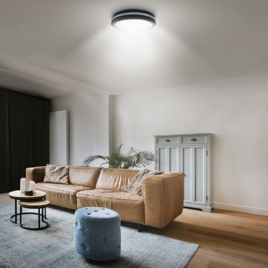 LED Himmennettävä ulko katto kevyt LED/18W/22W/26W/230V 3000/4000/6500K IP65 musta