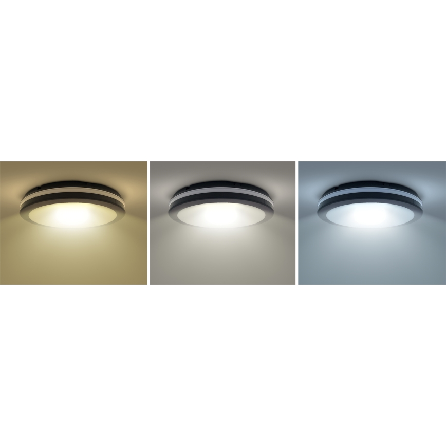 LED Himmennettävä ulko katto kevyt LED/18W/22W/26W/230V 3000/4000/6500K IP65 musta