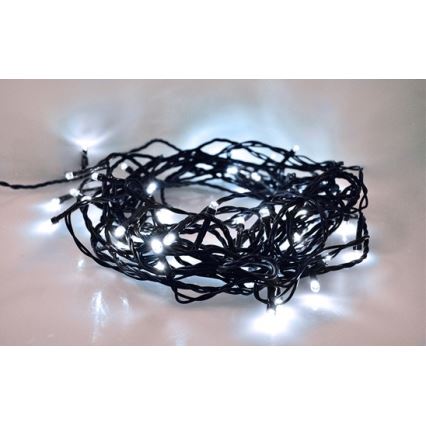 LED-ulkojouluketju 100xLED/8 toiminnot IP44 13m kylmänvalkoinen