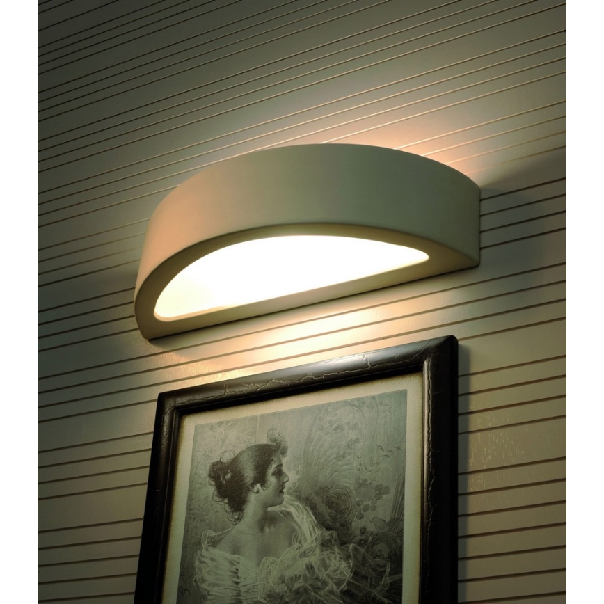 Seinävalaisin ATENA 1xE27/60W/230V 40,5 cm valkoinen