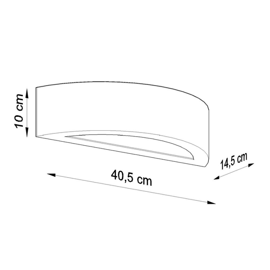 Seinävalaisin ATENA 1xE27/60W/230V 40,5 cm valkoinen