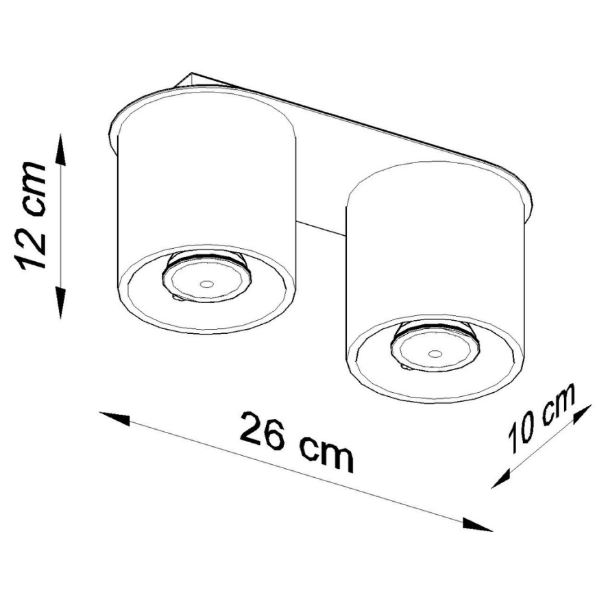 Kohdevalo ORBIS 2 2xGU10/40W/230V musta
