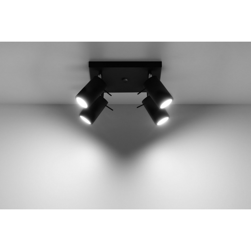 Kohdevalo RING 4 4xGU10/10W/230V musta