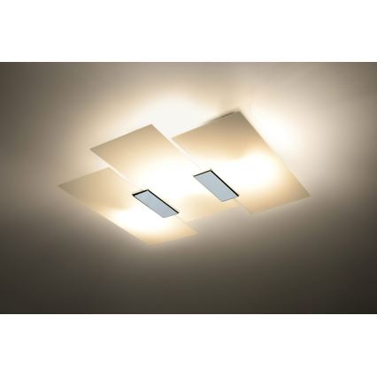 Kattovalo FABIANO 3xE27/60W/230V valkoinen/kiiltävä kromi
