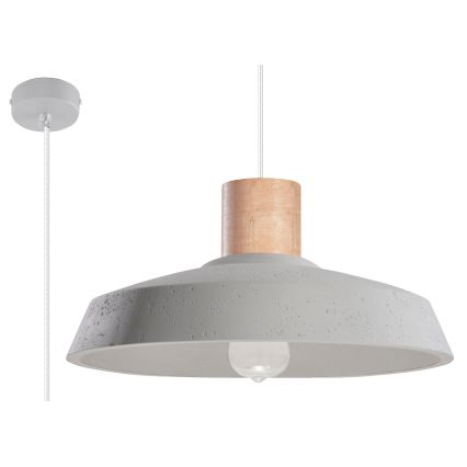 Kattokruunu johdossa AFRA 1xE27/60W/230V harmaa/pyökki