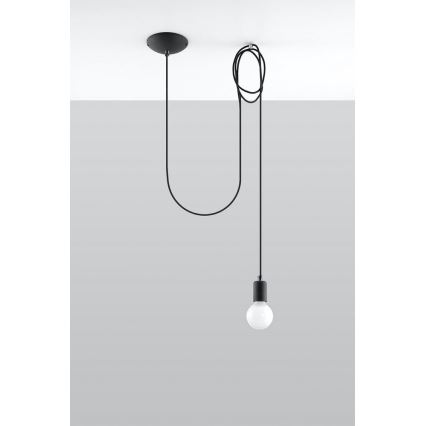 Kattokruunu johdossa EDISON 1 1xE27/60W/230V hämähäkki musta