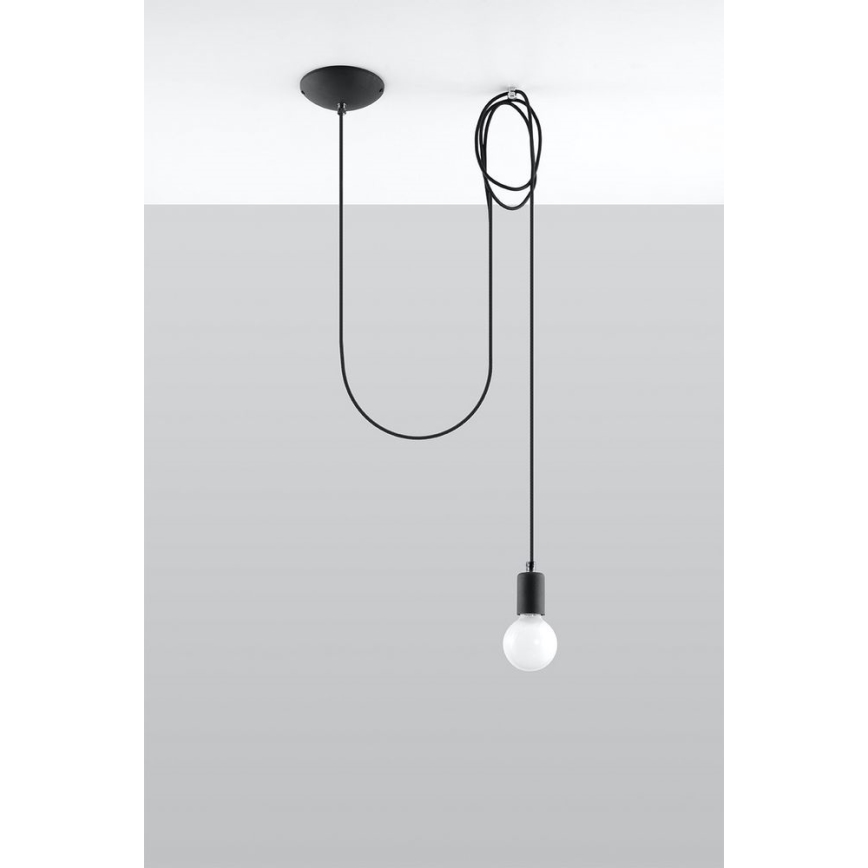 Kattokruunu johdossa EDISON 1 1xE27/60W/230V hämähäkki musta