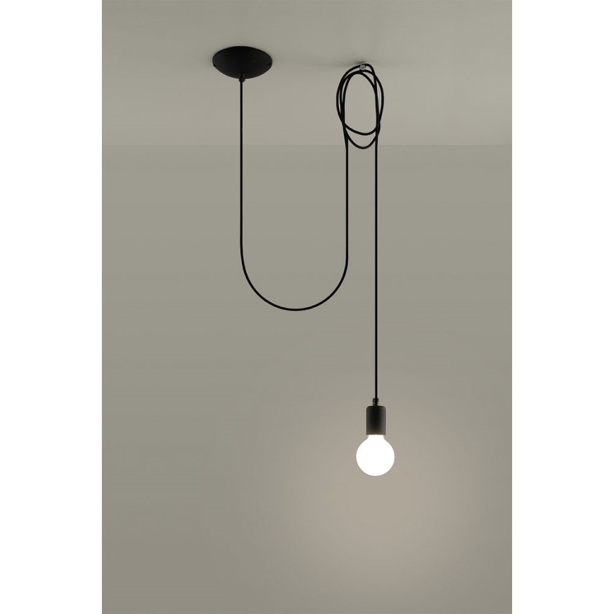 Kattokruunu johdossa EDISON 1 1xE27/60W/230V hämähäkki musta