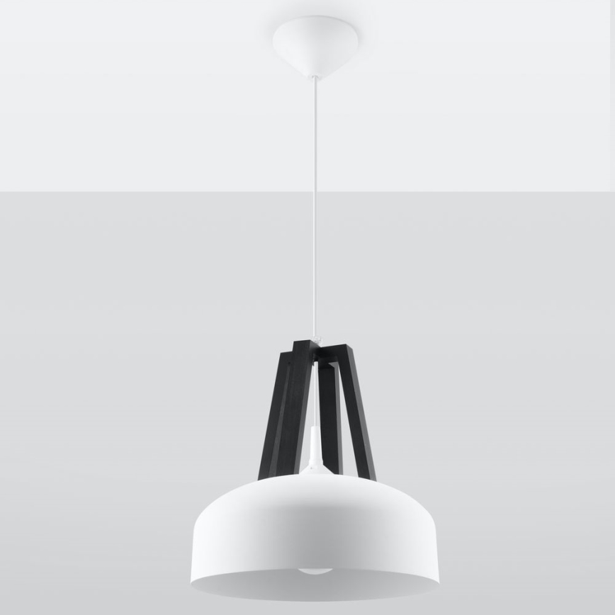 Kattokruunu johdossa CASCO 1xE27/60W/230V halkaisija 30 cm Koivu/pyökki