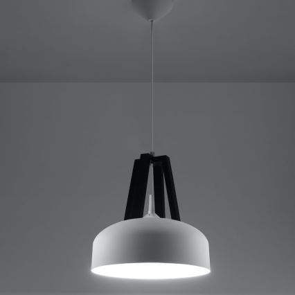 Kattokruunu johdossa CASCO 1xE27/60W/230V halkaisija 30 cm Koivu/pyökki