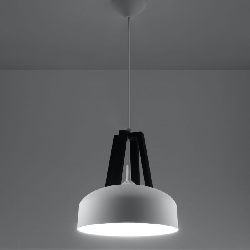 Kattokruunu johdossa CASCO 1xE27/60W/230V halkaisija 30 cm Koivu/pyökki