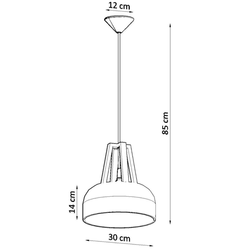 Kattokruunu johdossa CASCO 1xE27/60W/230V halkaisija 30 cm Koivu