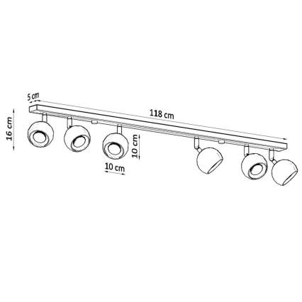 Katon kohdevalo OCULARE 6xGU10/10W/230V