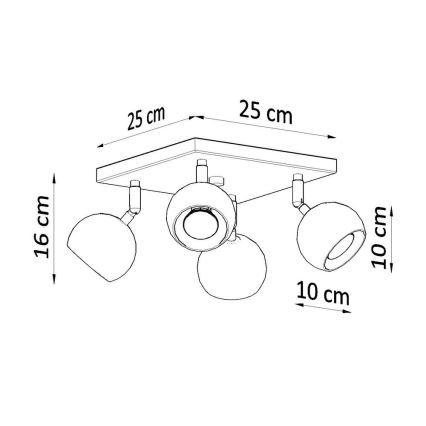 Katon kohdevalo OCULARE 4xGU10/10W/230V