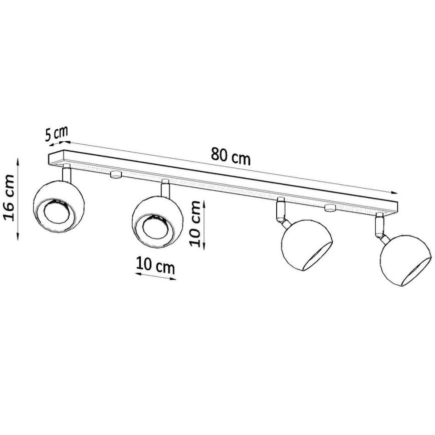 Katon kohdevalo OCULARE 4xGU10/10W/230V