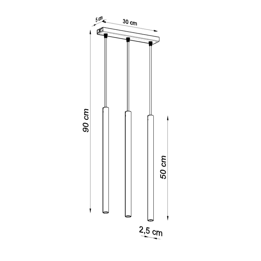 Kattokruunu johdossa PASTELO 3xG9/8W/230V valkoinen