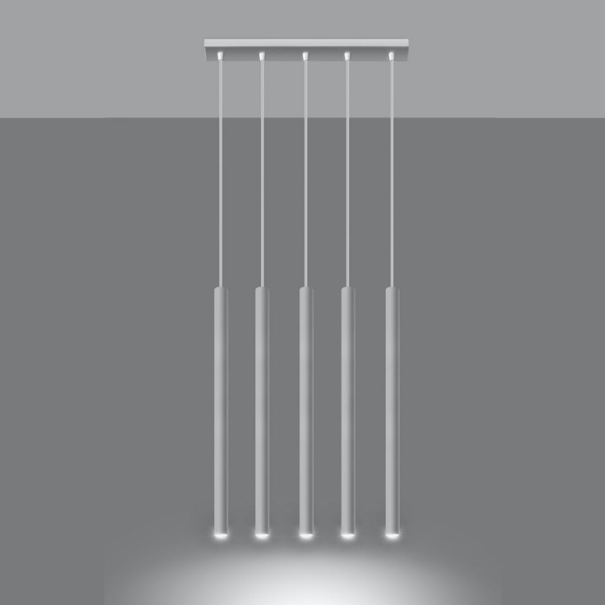 Kattokruunu johdossa PASTELO 5xG9/8W/230V valkoinen