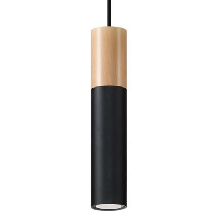 Kattokruunu johdossa PABLO 1xGU10/40W/230V musta/pyökki