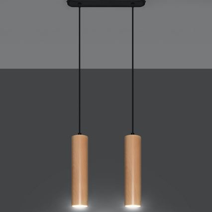 Kattokruunu johdossa LINO 2xGU10/40W/230V pyökki